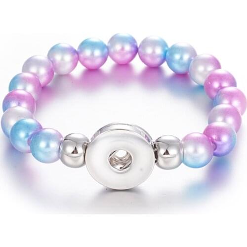 Snap Jewelry Men Bracelet Handmade Beaded Snap Bracelets Fit 18mm Snap Button Jewelry Natural Stone Beads Bracelet Bangle