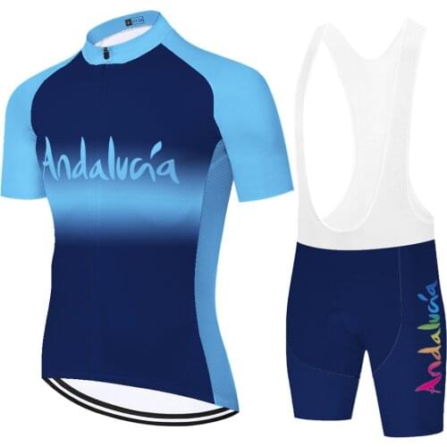 Team andalucia short sleeve cycilng jersey men set Spain equipos de ciclismo masculino ropa hombre 20D gel traje ciclismo hombre