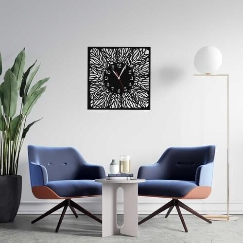 Dekoliya Flower Pattern Wooden Decorative Wall Clock Wall Clock Home Office Living Room Art