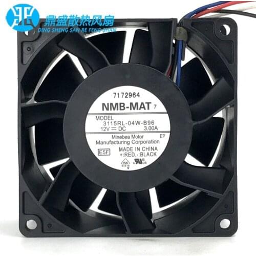 Origina NMB 3115RL-04W-B96 Two Ball Bearin 8038 80MM 80*80*38mm Server Cooling Fan 12V 3A with 4pin