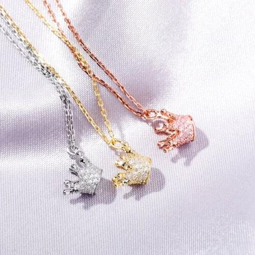 S925 Sterling Silver Bling Ice Out Crown Chokers Necklaces for Women Charm Jewelry Drop Shipping