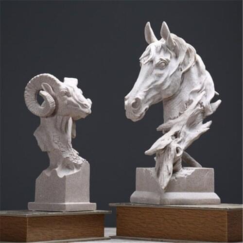 SANDSTONE SHEEP FIGURINE ANIMAL HOGAR STATUE ART&CRAFT HOME ORNAMENTS OFFICE HOTEL CLUBHOUSE LIVING ROOM DECORATION L3323