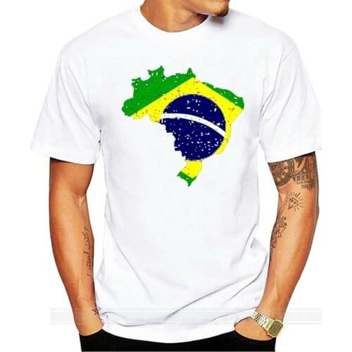 Custom Brazil T-Shirt For Men Humor Cute Fitness Mens T Shirts Round Neck Solid Color Short-Sleeve High Quality
