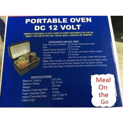 12 V Portable Camping Outdoor Oven Stove Travel Car Food Warmer Heating Lunch Box with heavy duty outer + carry handle+deep lid