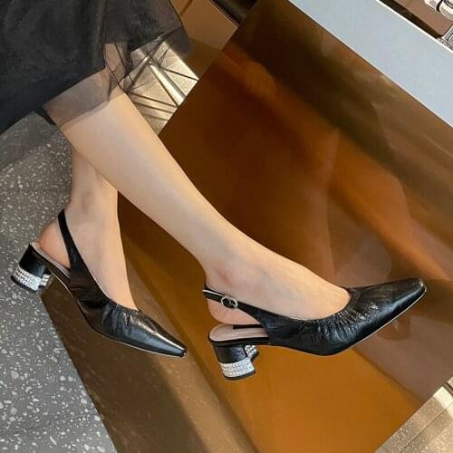 QZYERAI 2021 New Summer Style Black Women Genuine Leather Roman Sandals Sheepskin Sandals Women Shoes