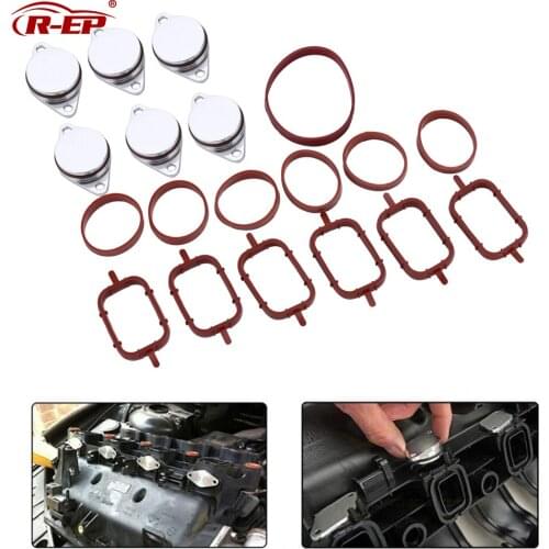 R-EP 6 Pcs Diesel Swirl Flap Blanks Bungs Fit for BMW E46 320d 330d 520d 525d 530d Intake Manifold Gasket Kits 32mm