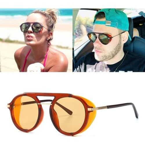 JackJad 2019 Fashion Vintage SteamPunk Style Side Shield Sunglasses Women Punk Round Brand Design Sun Glasses Oculos De Sol 599