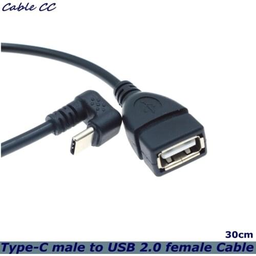 Elbow 180 degree Type C Revolution USB Female Mobile Game OTG Data Cable Android Phone External U Disk Mouse Keyboard Conversion