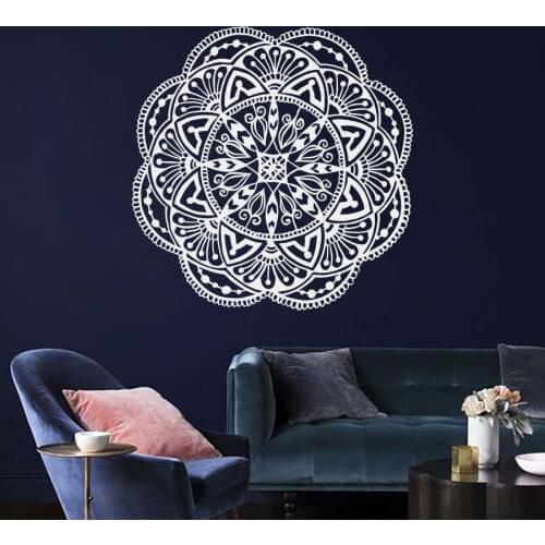 High Quality Mandala Flower Wall Decal Waterproof Vinyl Yoga Pattern Art Mural Home Decoration Accessories Studio DIYDecorSYY356