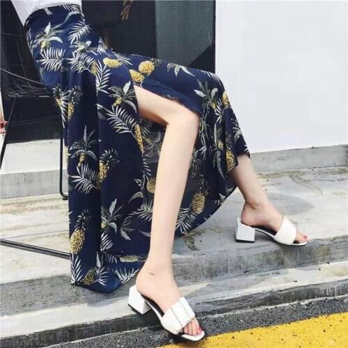 2021 Summer Boho Style Holiday One-piece Maxi Skirt Women High Waist Lace-up Slim Wrap Floral Chiffon Skirts 34 Colors Y877
