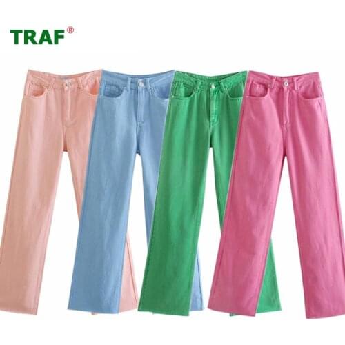 VUWWYV Za Rose Y2K Baggy Jeans Woman High Waist Summer 2021 Fashion Streetwear Wide Leg Women Jeans Casual Cowboy Pant Front Zip