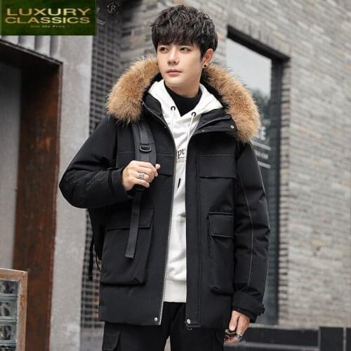 Winter Women Down Jacket Men Korean Style Thicken Hooded Woman Parkas Warm Raccoon Fue Collar Chaqueta Hombre 2021 LW4544