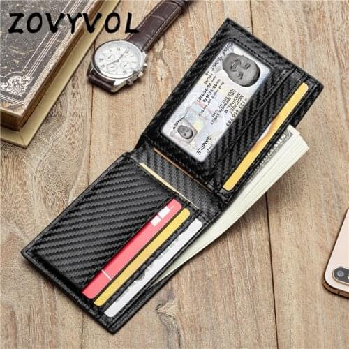 ZOVYVOL Carbon Fiber RFID Pattern Smart Wallet Money Bag Slim For Men Purse Carteira High Quality Credit Card Holder