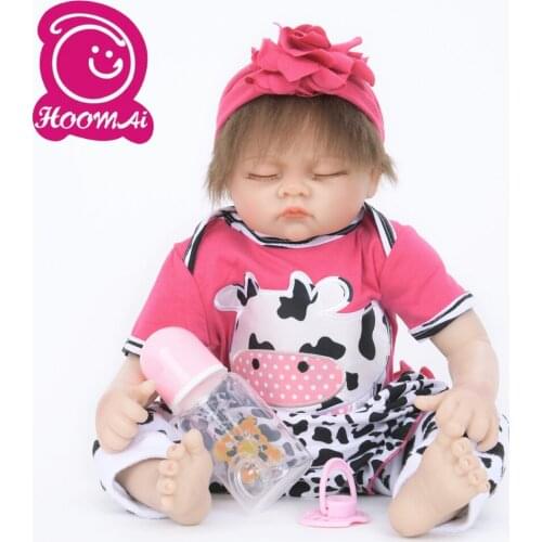 18" New Style Lovely Baby Bebe Reborn Doll 45CM Lifelike Sleeping Newborn Baby Closed Eyes Doll For Kids Fashion Birthday Gift