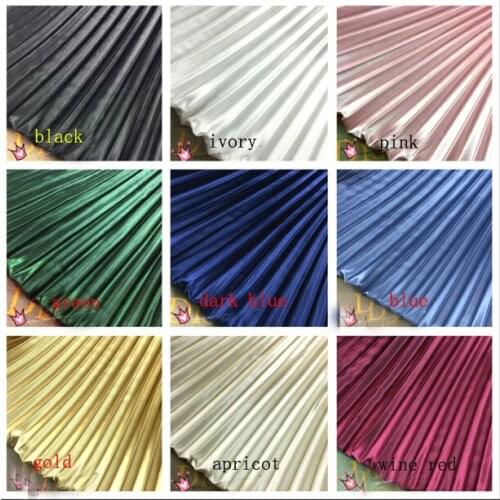 2 meters 150cm 59.05" width brown pink gray ivory gold multi-color stripes accordion pleated satin fabric for dress skirt MM312