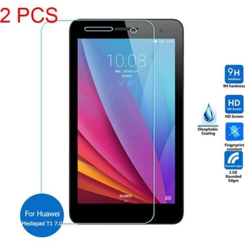 2 PCS Tempered Glass Screen Protector for Huawei MediaPad T1 701w T1 7.0 Plus / MediaPad T2 7.0 Glass Protective Film Tablet
