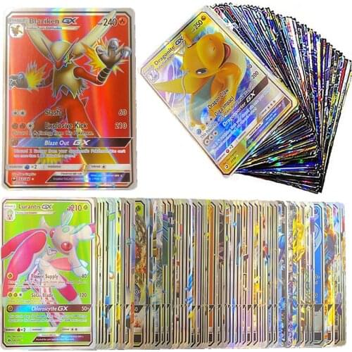 200Pcs Pokemon TAG TEAM EX Shining Cards Box Playing Game MEGA GX Energy Display Pokémon Card Battle Trading Carte Kids Toy Gift