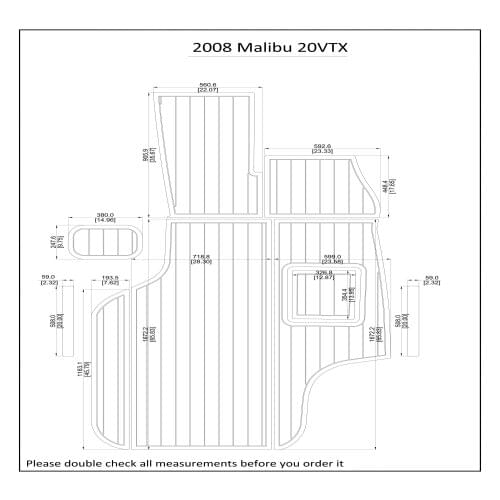 2005 Malibu 21 VLX Swim Step Pad Boat EVA Teak Decking 1/4" 6mm