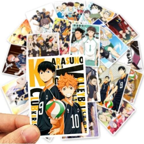 25pcs/pack Manga Haikyuu!! Stickers Hinata Shoyo PVC Poster Stickers Japanese Anime Collection Stickers Luggage Laptop Decals