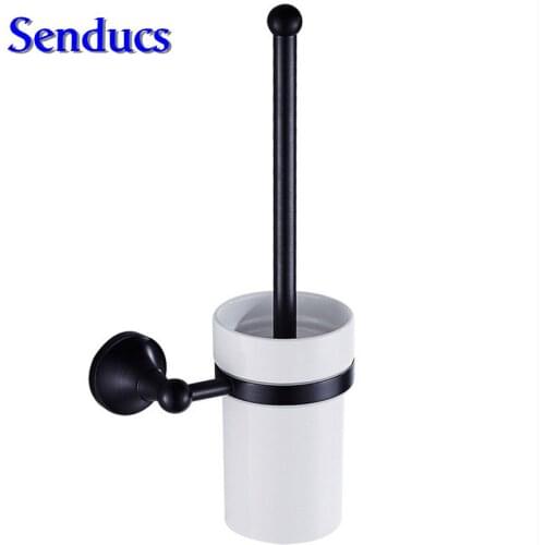 Free shipping High quality black toilet brush holder with cheap price square toilet brush holder for bathroom toilet brush rack
