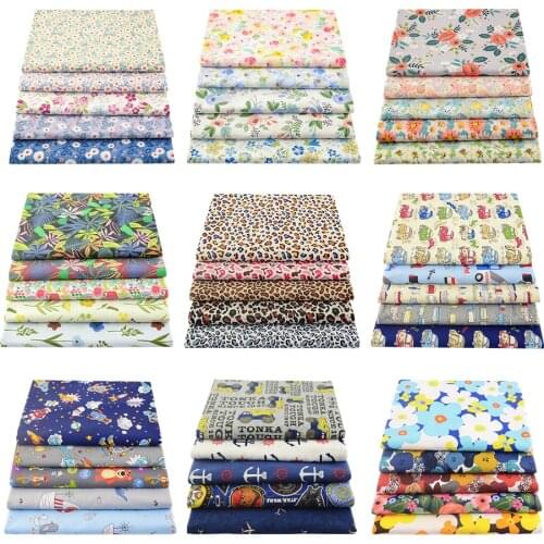 Booksew 40*50cm 5 PCS Pack Cotton Fabric Printed Cloth Sewing Quilting Fabrics For DIY Crafts Accessories Patchwork Needlework
