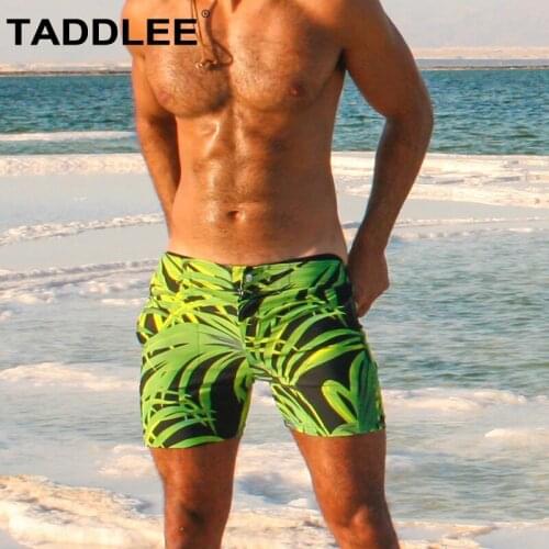 Taddlee Brand Swimwear Mens Sexy Swimsuits Swimming Boxer Briefs Bikini Surfing Trunks with Pockets Boardshorts Sexy Swim Bikin