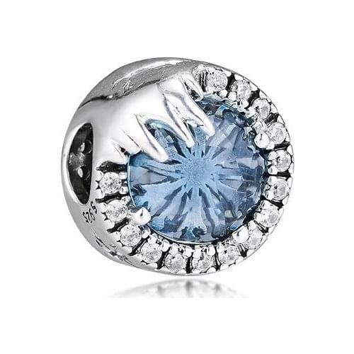 Winter Crystal Charm Beads for Women Silver 925 Jewelry Making Pave Stone Silver Beads for Charms Bracelets DIY Wholesales