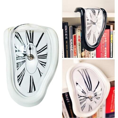 Surreal Distorted Clock 175*115*145mm Silent Scanning Melting Watch Pedestal Clock Gift Decoration for Home Shelf Desk
