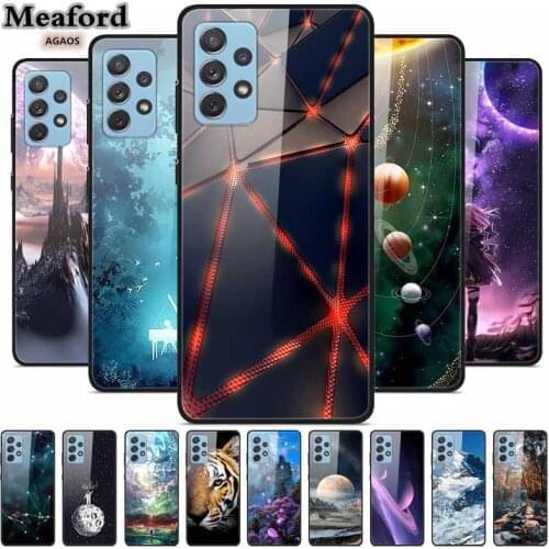 For Samsung A52 2021 Case Hard Tempered Glass Case Back Cover For Samsung Galaxy A52 A72 A 52 A 72 Case Protective Bumper Coque