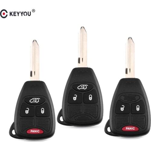 KEYYOU 4 Buttons Car Remote Key Shell Case For Chrysler Jeep Liberty Pacifica Sebring 300 Town PT Cruiser D-odge Magnum Charger