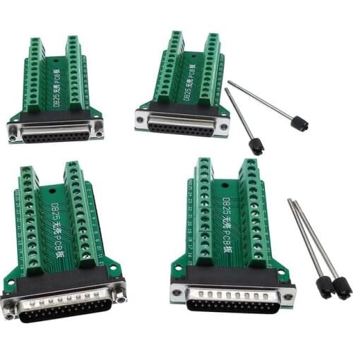 DB25 D-SUB 25Pin Terminal Signal Module PCB Adapter Board RS232 Male Female Connectors