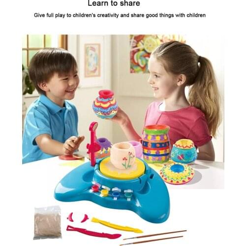 Electric Pottery Wheel Machine Kit for Children DIY Pottery Wheel Clay Pottery