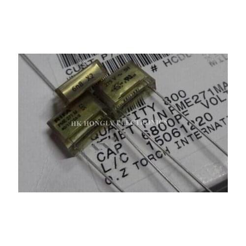 10PCS PME271M PME 271 M PME271 6n8 X2 0.0068UF 275VAC 6.8nF 6n8 6800pF 682 P=10MM FILM CAPACITOR