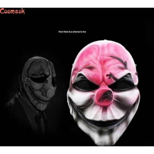 Cosmask Payday 2 Masks Hoxton Cosplay Grimace Devil Resin New Halloween Horror Masks Chainsaw Clown Payday 2 Masquerade Masks
