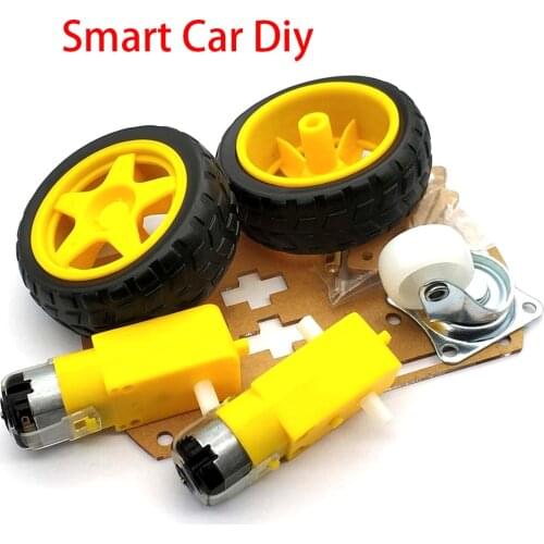 Smart Car Chassis Base Bracket Mini Small Kit Tracking Remote Control Two-wheel Drive Three-wheel Universal Wheel Spare Parts