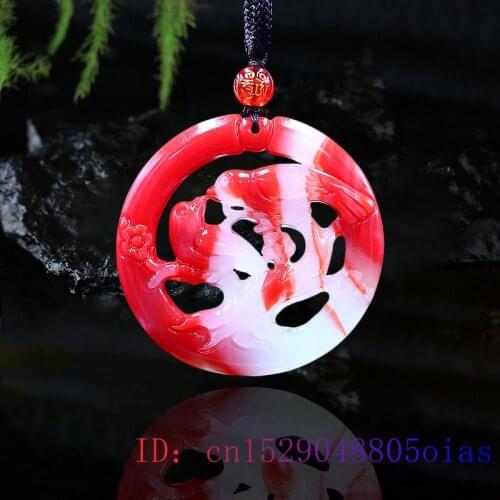 Jade Bird Pendant Carved Necklace Charm Jadeite Jewelry Amulet Chinese Double sided Gifts Fashion Natural Red White Lovebirds