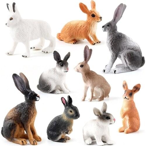 Simulated Zoo Action Figure Farm Rabbit Model Toys for Children Kids Cute Mini A N58C