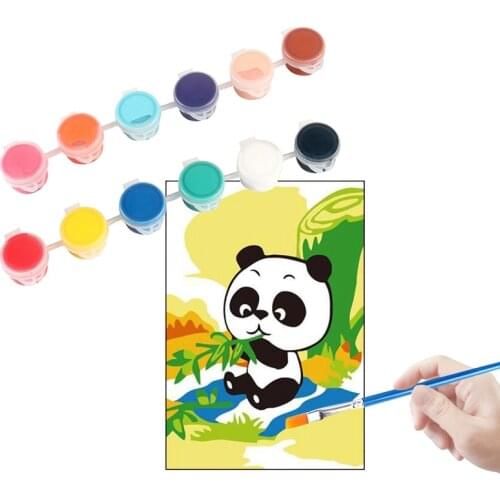 6/12 Colors Acrylic Paints Pigment Set For Clothing Textile Fabric Hand Painted Wall Plaster Painting Drawing For Kids Gift