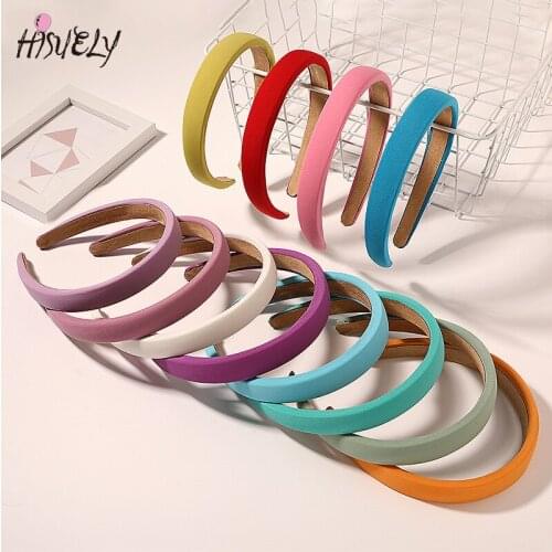 New Fashion Solid Color Hairband Girl Fresh Sweet Wild Sponge Wide Headband Hair Accessories Hoop Fashion Hair AccessoriesSY99