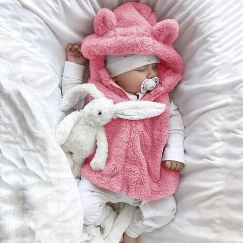 Baby Boys Girls Clothes Vest Warm Winter Infant Vest Sleeveless Coat Cartoon Fleece Hooded Outerwear Waistcoat 2021 Newest