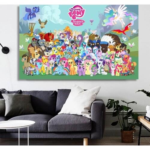 Japanese Anime My Little Pony Posters and Prints Pony and Unicorn Wall Art Canvas Painting Home Decor AccessoriesChildrens Room
