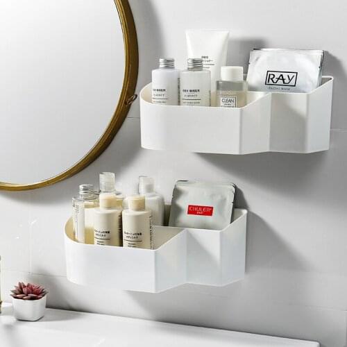 Plastic Wall-mounted Cosmetic Storage Box For Mask Lotions Storage Organizer For Cosmetics And Jewelry Bathroom Accessories Rack