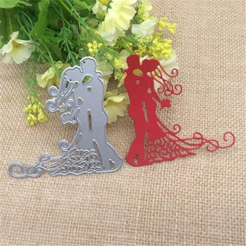 Lovely kiss wedding Edge Metal Die Cutting For Household DIY Scrapbooking Photo Album Decorative Embossing Folder Paper Cards