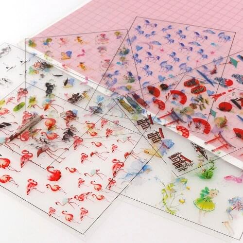 5 Pieces Of Animal Transparent Stickers Fit Silicone Molds Handmade Books Diary DIY Filling Decoration Material resina Sticker