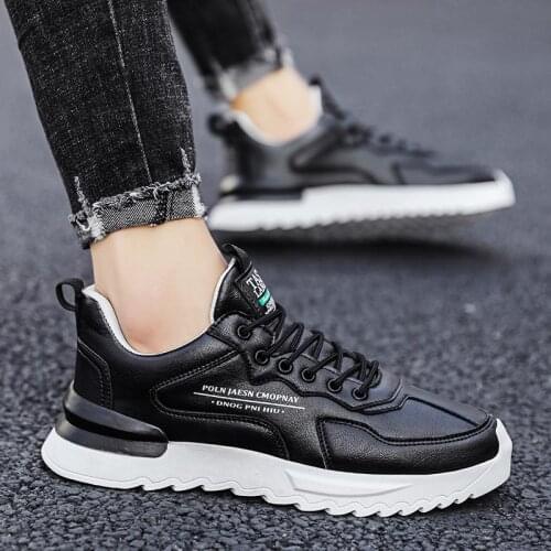 PU Leather Anti-slip Mens Running Shoes Sport Men Sneakers Mens Summer Sports Shoes Black Fitness Trainer Aquatic Basket A-950