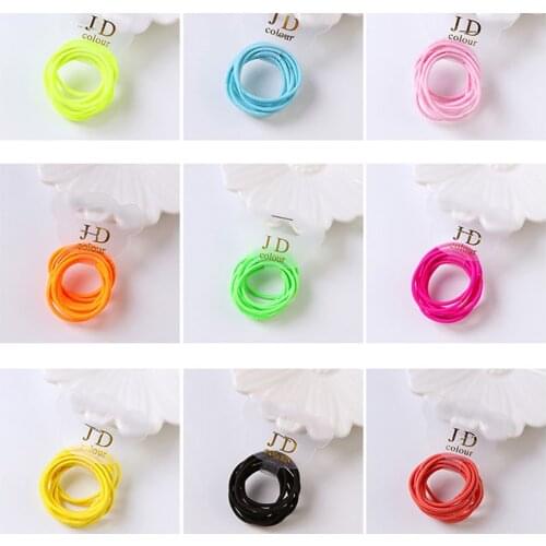 10pcs / lot Girls rubber band hair elastic Candy Colors Child Kids Hair Holders Hair accessories For Hair ponytail Hair Bands