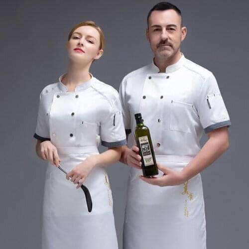 Short Sleeve Breathable Mesh Chef Uniform Shirt Men and Women Kitchen Jacket Food Service Bakery Hotel Pastry Cooking Workwear