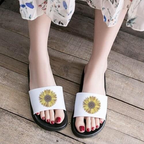 2021 Women Shoes Summer Fashion Flower Print Home Indoor Slippers Beach filp flops Non-slip sandals Bathroom floor Slides woman