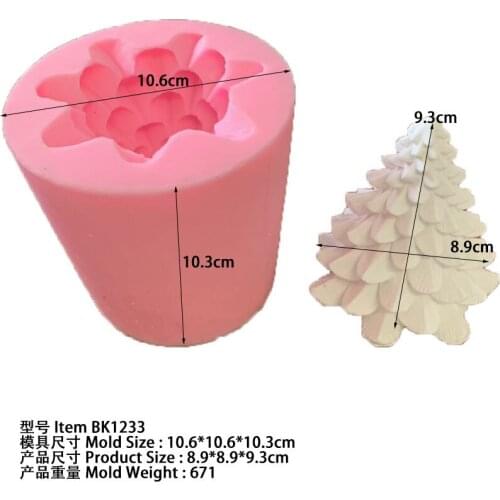 DIY Christmas Tree Candle Molds Fragrance Gypsum Handmade Decoration Silicone Mould