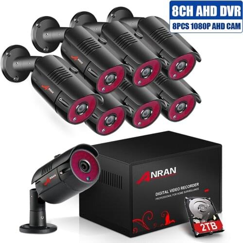 ANRAN 4CH/8CH Surveillance System 1080P Outdoor Security Camera AHD DVR Kit 36 IR Day Night Home Video CCTV System Hard Disk